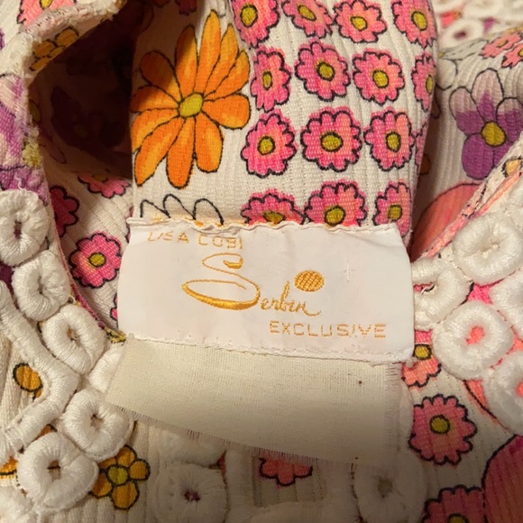 SOLD 1960s Floral Shift Dress by Serbin Lisa Cobb - Picture 7 of 8